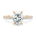 thumbnail image 2 of 3.00Ct Elongated Cushion Cut Lab-Grown Diamond Engagement Ring, Hidden Halo & Pavé, 14K Rose Gold, 2 of 7