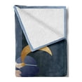 thumbnail image 2 of Retro Soft Flannel Fleece Throw Blanket, 20s Style Short Hair Flapper Girl with Pearl Necklace and Hair Band, Cozy Plush for Indoor and Outdoor Use, 60" x 80", Blue Grey and Dark Blue, by Ambesonne, 2 of 5