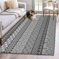 thumbnail image 3 of Area Rug for Living Room, Grey Black Boho Non-Slip Indoor Large Carpet for Bedroom/Dining Room, Vintage Ethnic Tribe Abstract Art Washable Low-Profile Rectangle Floor Mat Runner Rugs - 2.7 x 5 Ft, 3 of 7