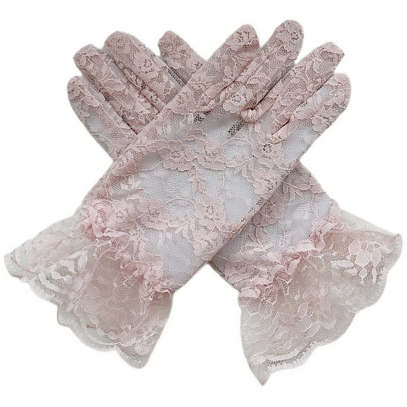 MEZZALL Kids Gloves & Mittens Elegant White Lace Gloves For Girls Tea Party Formal Wedding Halloween For Children Kids Birthday Clothes