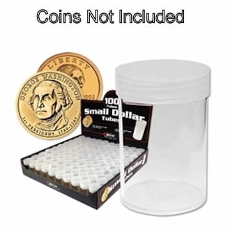 Round Small Dollar Coin Tubes Storage 26mm by BCW 100 pack