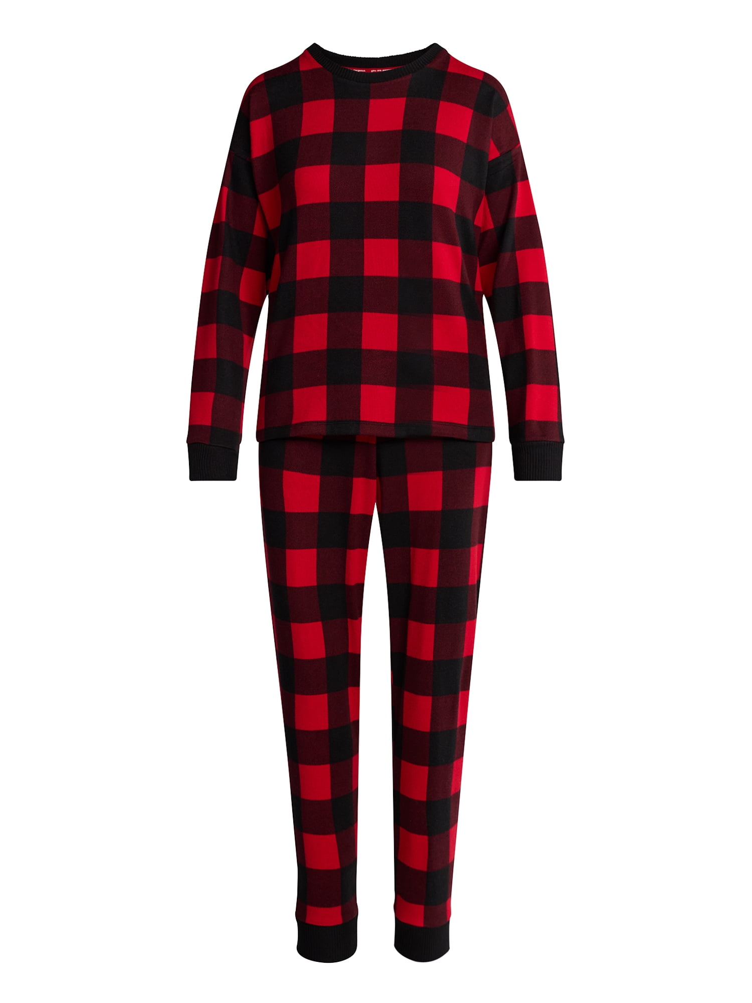 Joyspun Women's Cozy Lounge Collection Hacci Knit Long Sleeve Top and Joggers Pajama Set, Sizes XS-3X