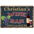 thumbnail image 1 of Christian's Green Wine Bar Sign Wall Decor 8 x 12 Matte Finish Metal 108120043988, 1 of 1