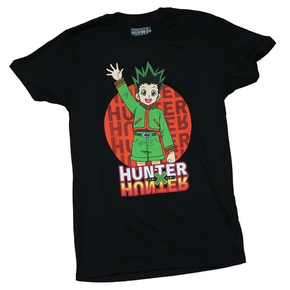 Hunter X Hunter Mens T-Shirt - Gon Waving Red Circle Image (Small)