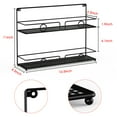 thumbnail image 5 of Auledio 2 Pack 2 Tier Metal Spice Rack Wall-Mount or Freestanding Seasoning Jars Shelf Hole Design for Kitchen (Black), 5 of 7