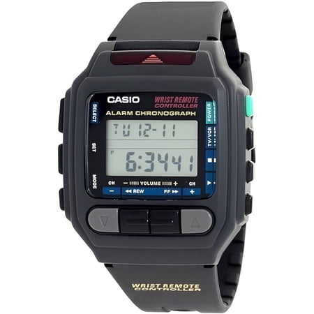 Casio Unisex Remote Control Stopwatch Wristwatch, Black & Silver