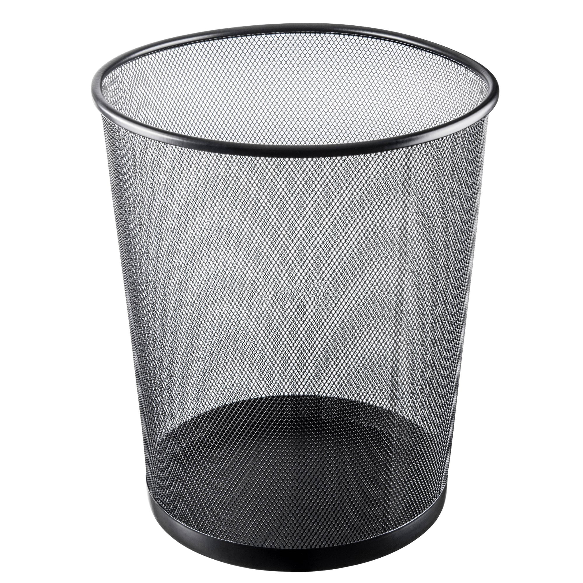 Black Mesh Waste Paper Rubbish Bin Metal Small for Office Living Rooms 1, Small Bedrooms 