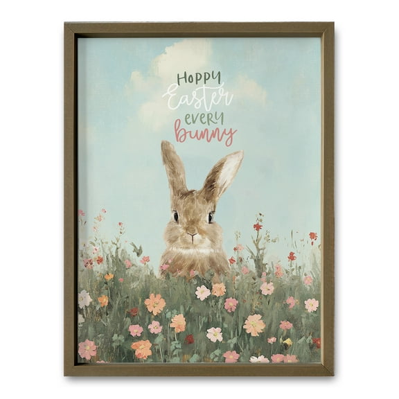 Creative Products Happy Easter Every Bunny 18 x 24 Brown Framed Print