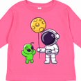 thumbnail image 4 of Inktastic Astronaut Holding a Moon Balloon Boys or Girls Long Sleeve Toddler T-Shirt, 4 of 5