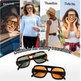 thumbnail image 3 of 2PCS Sunglasses for Womens, Vintage Style Square Eyewear UV400 Protection Driving Sunglasses for Outdoor, 3 of 7