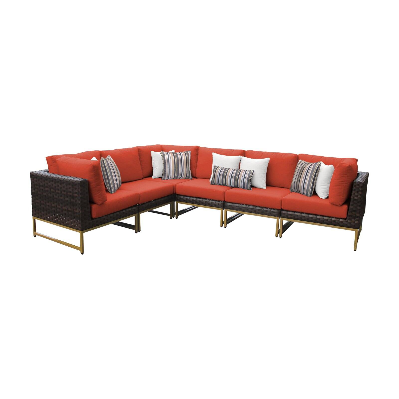 TK Classics Barcelona Wicker L-Shaped Patio Sofa - Walmart.com - Walmart.com