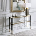 thumbnail image 7 of Uttermost Kentmore Contemporary Iron and Glass Console Table in Black/Gold, 7 of 7