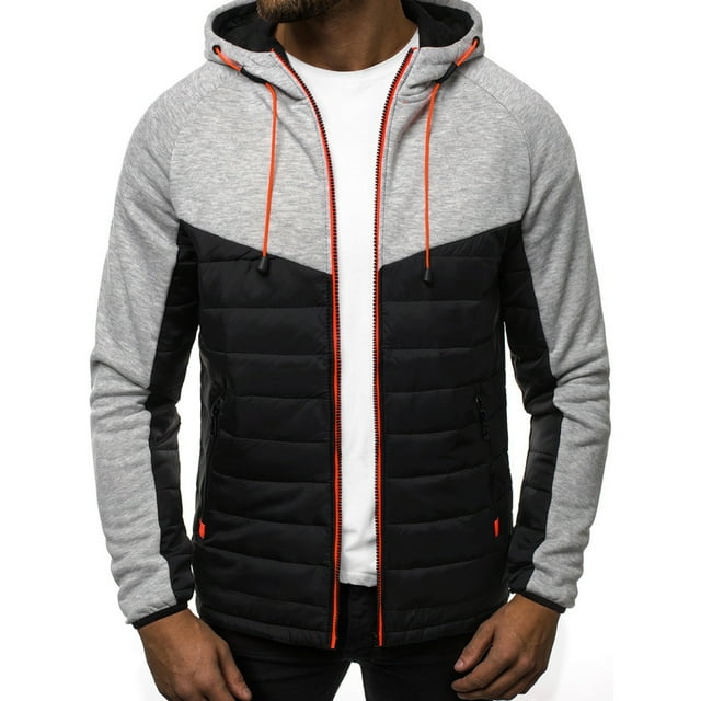 Chaqueta casual de suéter de chaqueta de empalme a juego de color de moda de otoño para hombre Pompotops oipoqjl10116
