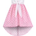 thumbnail image 4 of Sunny Fashion Girls Dress Pink Lace Chiffon Heart Party Plaid Tied Sleeveless 8 Years, 4 of 5