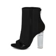 thumbnail image 4 of New Women Open Toe Cut Out Perspex Block Heel Ankle Boot - 18041 Wild Diva Line, 4 of 6