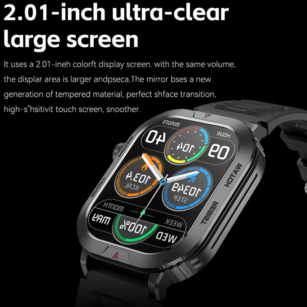 BEYCED Smart Watch for Android & iPhone (Bluetooth Answer/Make Calls), 2.01 inch IP68 Waterproof Tracking Fitness, Pedometer/Calories,Multiple Sports Modes