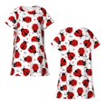 thumbnail image 3 of Kuqiui Ladybug And Heart Pattern Women's Short-sleeved Nightgown,Casual Sleep A-line Sleepwear Comfy Sleepshirt,Cute Breathable Nightdress Ruffle - X-Large, 3 of 7