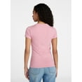 thumbnail image 4 of Time and Tru Women's Slim Fit Crewneck Tee with Short Sleeves, Sizes XS-XXXL, 4 of 6