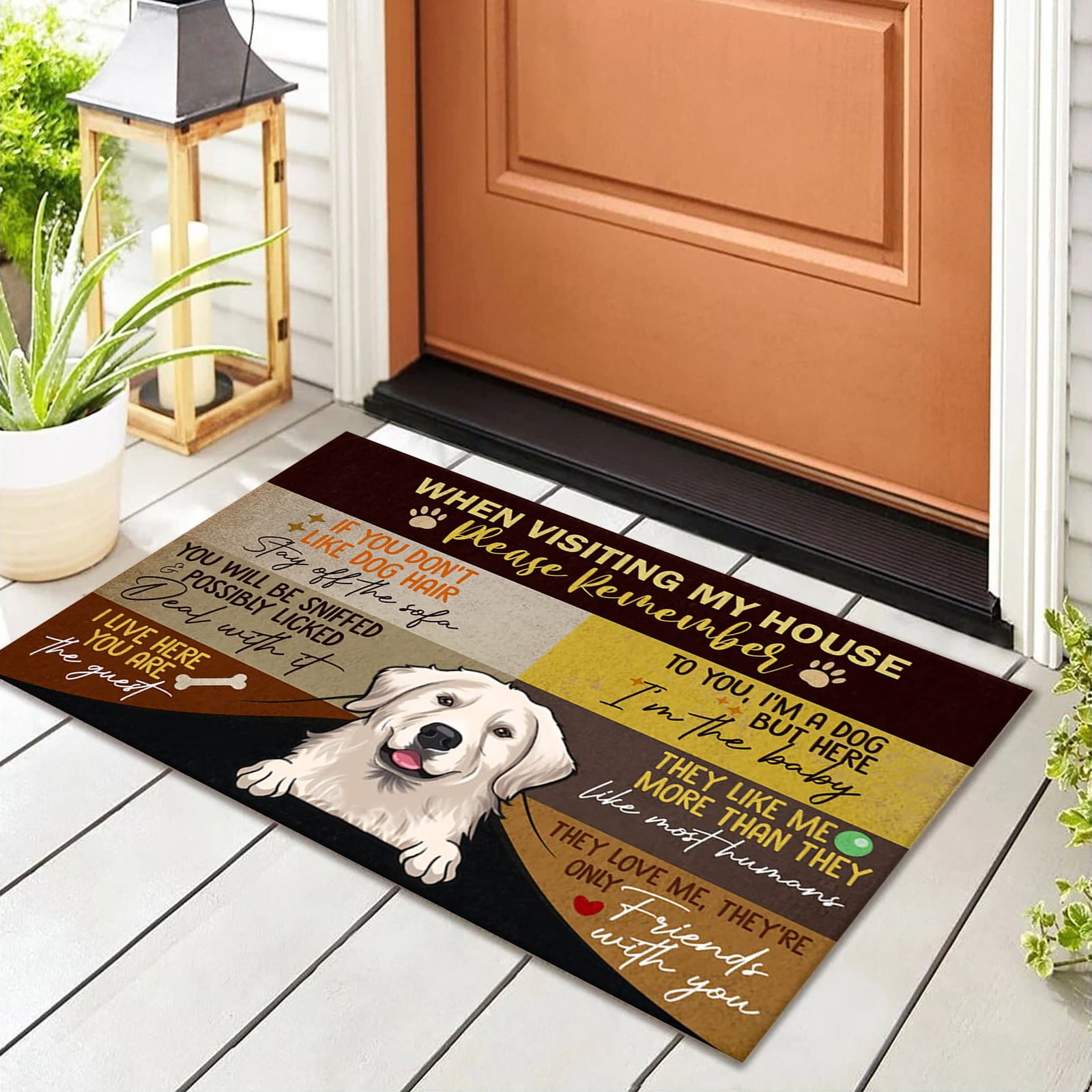 Old English Sheepdog Floor Mat Personalized Anti-Slip Pet Door Mat  Christmas NWT