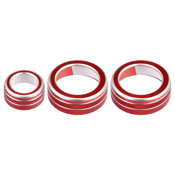3pcs Air Conditioner Knob Ring Covers Volume Knob Control Knob Button Cover Trim for Honda CRV 2017-2021 Red