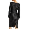thumbnail image 2 of Aqua Women's Sequined Keyhole Sheath Dress Black B4HP (Regular,8), 2 of 3