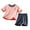 Pink, variant on CYRBOKO Outfit Sets for Boys, Cotton Comfy Short Sleeve Elastic Waist Pajama Set Orange Size 8 T