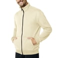 thumbnail image 5 of LEBONYAR Men's Trendy Full Zip Up Standing Collar Solid Colored Long Sleeve Lightweight Pockets Loose Fit Casual Versatile Sweatshirts,Sizes S-2XL, 5 of 8