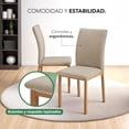 thumbnail image 3 of Juego De Comedor Con 4 Sillas Tapizadas Mesa Rectangular De Vidrio Estilo Compacto Kingshouse beige, 3 of 8