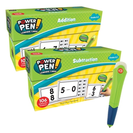 Kaplan Early Learning Company Power Pen Learning Math Quiz Cards - Addition, Subtraction & Talking Power Pen