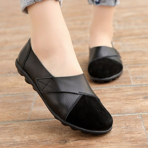 Flat leather shop loafers womens