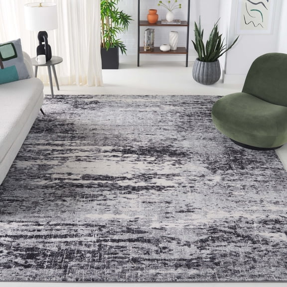 SAFAVIEH Evoke Frosina Abstract Area Rug, Ivory/Dark Gray, 9' x 12'