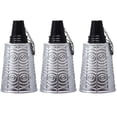 thumbnail image 4 of Seraphic Table Top Citronella Torches for Outdoor Patio, 16oz Decorative Glass Torch Citronella Oil Candles for Outside Deck, Garden, Parties, Set of 3, Silver, 4 of 4