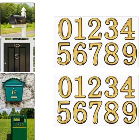 0-9 Pre-cut Mailbox Numbers,Yahome Mailbox Numbers for Outside,1.2x2.1in Self Adhesive Stickers for Indoor and Outdoor Use