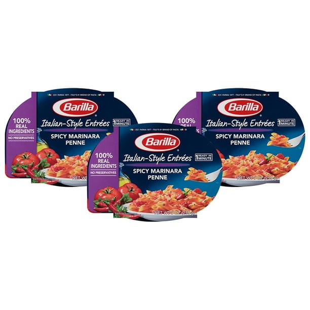 3 Pack Barilla Italian Entrees Spicy Marinara Penne 9 0 Ounce Bowl Walmart Com Walmart Com