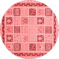 thumbnail image 1 of Ahgly Company Machine Washable Indoor Round Oriental Red Modern Area Rugs, 8' Round, 1 of 4