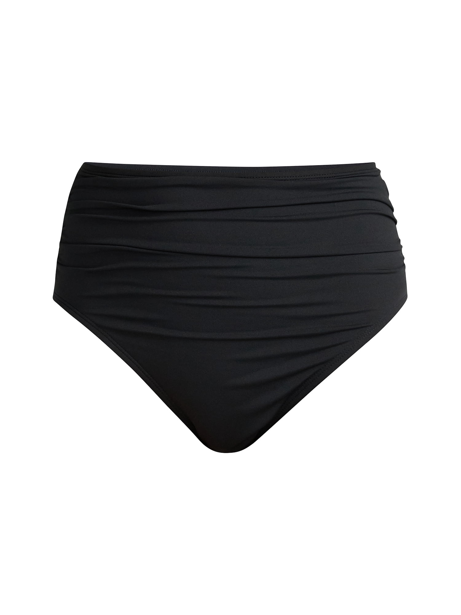 Time and Tru Women’s and Women's Plus Ruched High Waited Bikini Bottoms, Sizes XS-2X