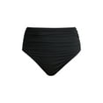 thumbnail image 5 of Time and Tru Women’s and Women's Plus Ruched High Waited Bikini Bottoms, Sizes XS-2X, 5 of 5
