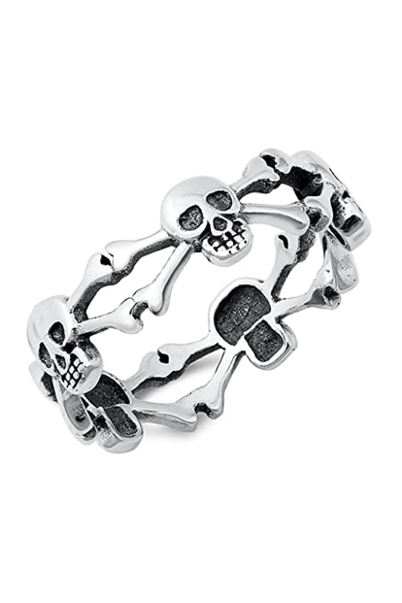 Sterling Silver Ring Skull and Bones (12)