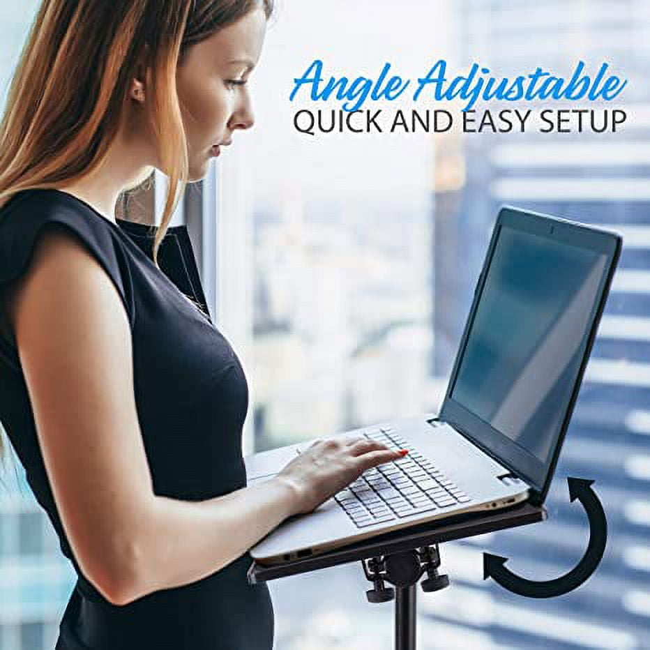 Pyle PLPTS4X2 Universal Adjustable Tripod Design DJ Laptop Stand Holder, Pair