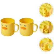 PAMINGONO Family Toothbrush Holder Plastic Yellow 2Pcs Bathroom Accessories