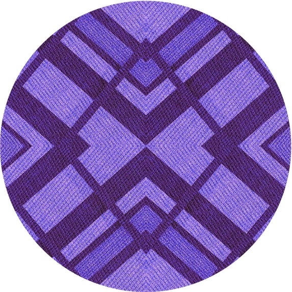Ahgly Company Machine Washable Indoor Round Transitional Bright Purple Area Rugs, 6' Round