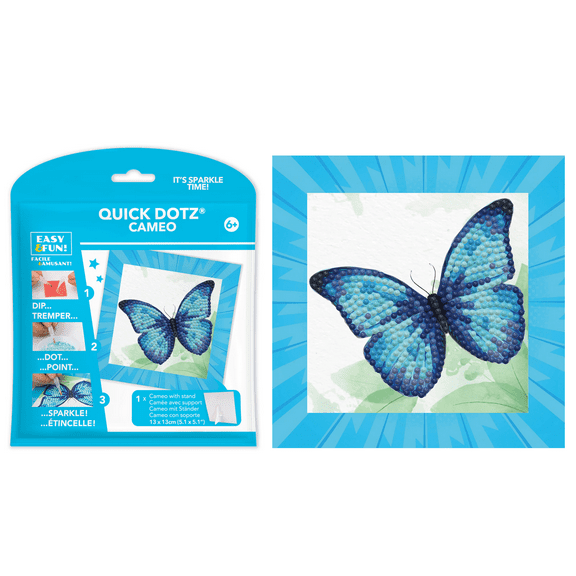 Diamond Dotz Blue Butterfly Nature Diamond Painting Kits for Kids - Diamond Art Kits a Relaxing Creative Craft Kit with Dotz Gems 5.1"x5.1"