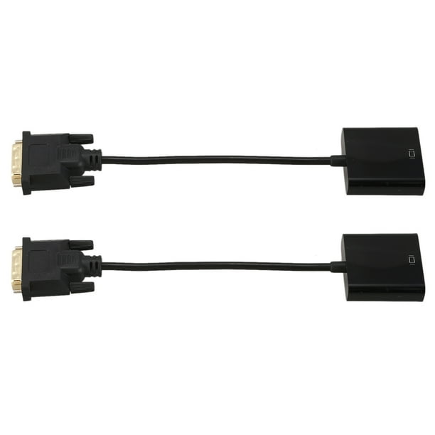 2X Dvi A VGA Cable Adaptador 1080P Dvi-D A VGA Cable 24 + 1 25 Dvi Macho A 15 VGA Hembra Conversor de Video para Visualización de Pc