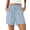 Blue, variant on Fantaslook Summer Shorts for Women Cotton Linen Wide Leg High Waisted Shorts Drawstring Casual Beach Shorts with Pockets