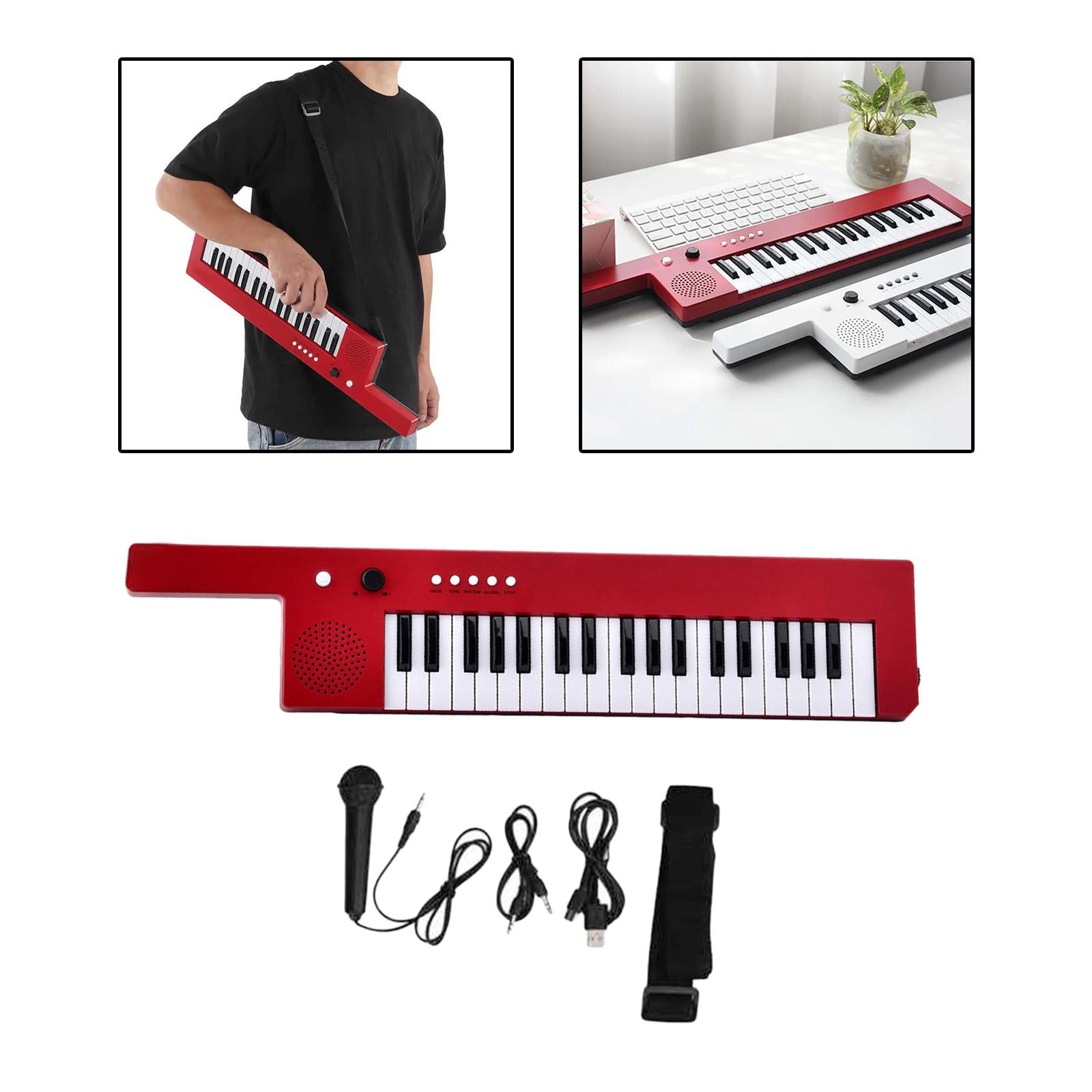 Musical Keyboard Piano, Multifunctional ,Practical Portable Durable, 37 Keys Digital Music Piano Keyboard, for Beginner ,Stage home Red