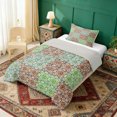 thumbnail image 2 of Erosebridal Green Blue Orange Mandala Twin Comforter Sets, Bohemia Style Patchwork Bedding Set, Gray Reversible 2pcs, 1 Comforter and 1 Pillowcase, 2 of 6