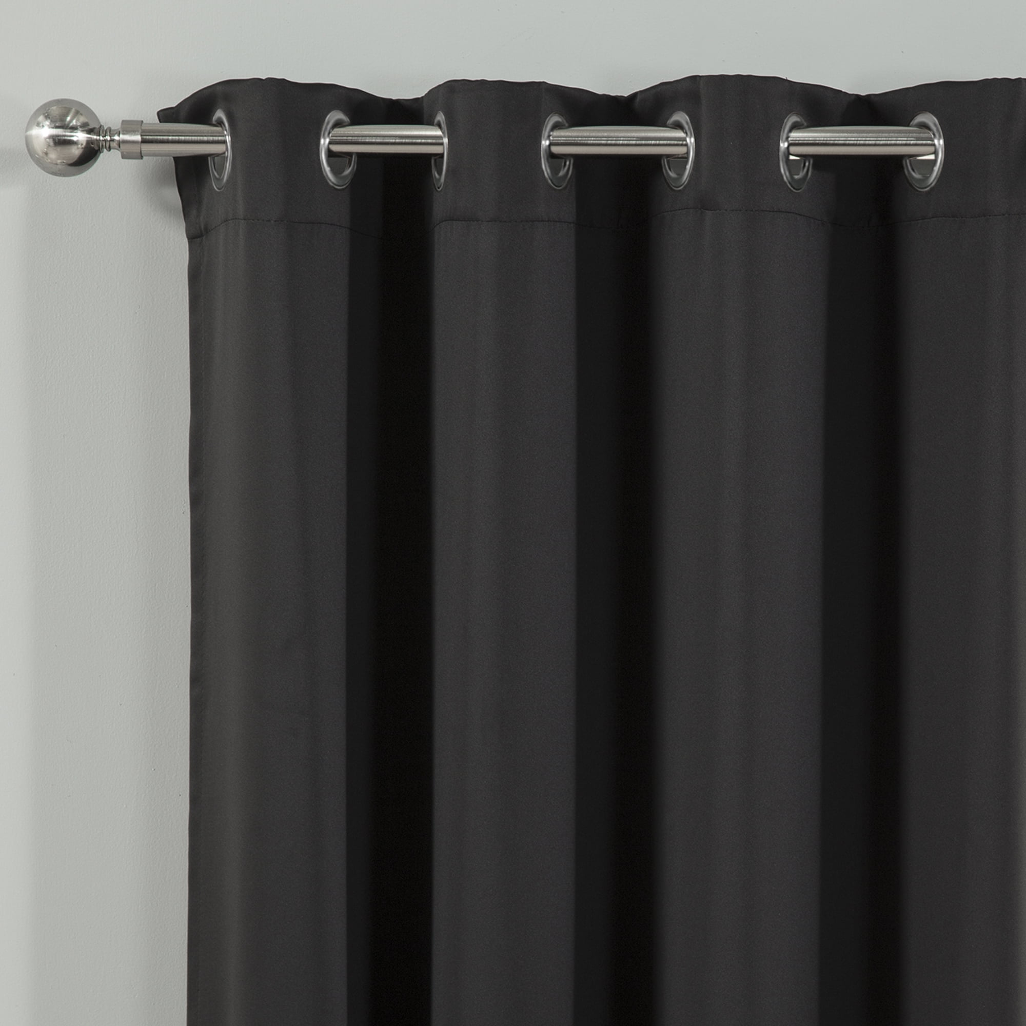 Quality Home Blackout Thermal Black Grommet Insulated Curtains, 52” x 63” 2 Panels