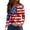 Black, variant on Nokdvo Fourth Of July Womens Outfit American Flag T Shirts USA Stars Stripes Blouses Patriotic Tees Plus Size Long Sleeve Independence Day T-Shirts Red 2XL