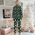 thumbnail image 5 of designer pajama sets for women 100% mulberry silk sleepwear Women's Christmas Tree Print Button Pocket Long Sleeve Trousers Home Pajama Set, 5 of 5