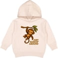 thumbnail image 2 of Inktastic Cute Monkey Just Hangin' Around Illustration Toddler Hoodie, 2 of 4